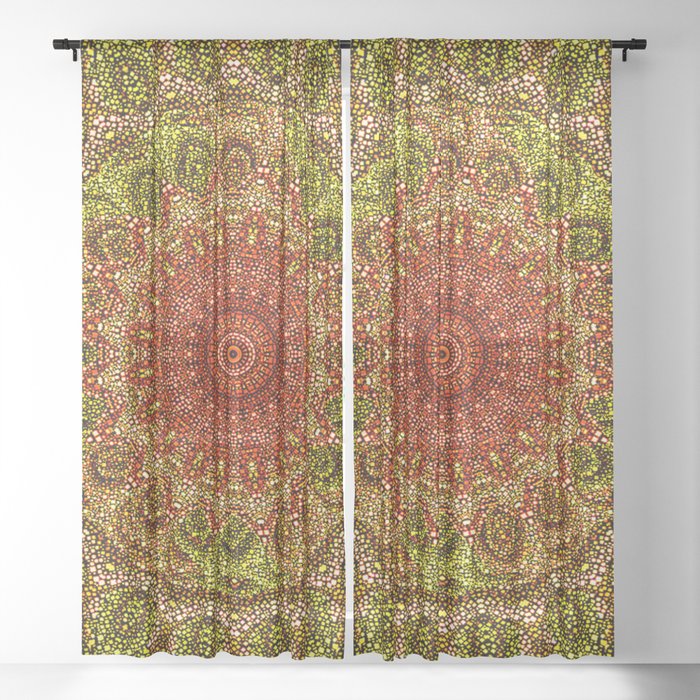 Byzantine mandala Sheer Curtain