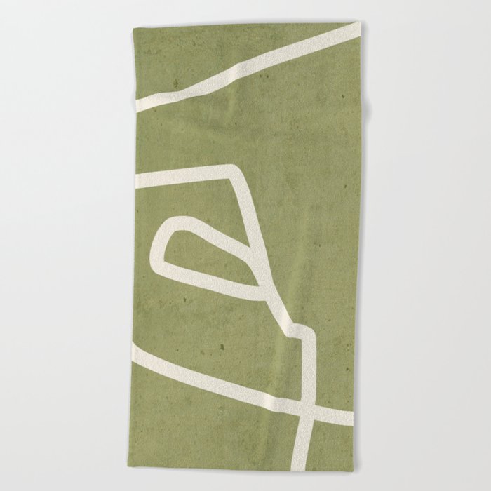 abstract minimal 57 Green Beach Towel
