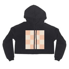 Apricot & antique white large checkered Hoody