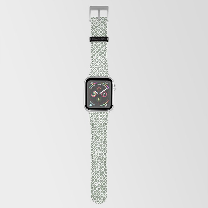 Groovy Kanoko - Traditional Japanese Shibori Pattern with a Retro Twist (Green) Apple Watch Band