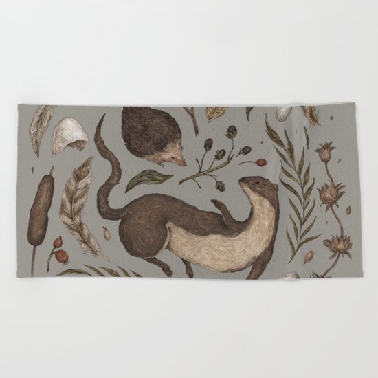 Weasel and Hedgehog Beach Towel
