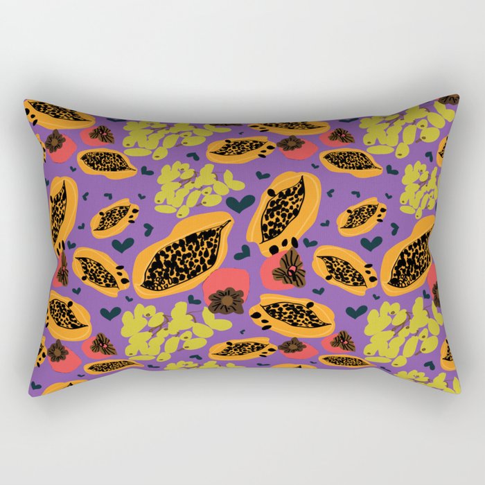 Purple Papaya Grape Persimmon Rectangular Pillow