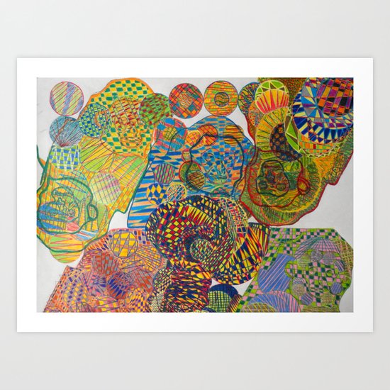 7 Monkeys Orbiting Cosmic Knowledge Art Print
