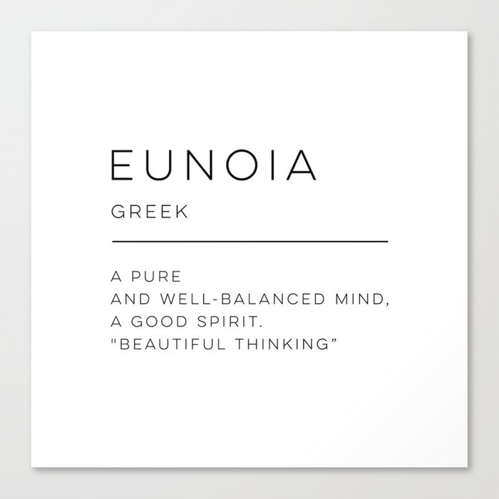 Eunoia Definition Canvas Print
