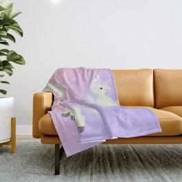 Stylish colorful magical Unicorns pattern design Throw Blanket