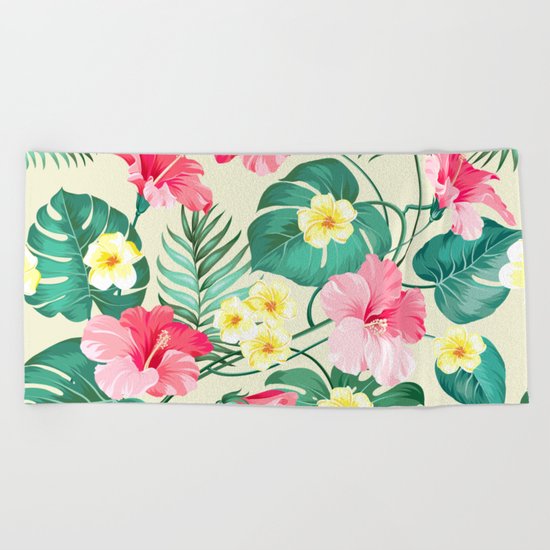 Tropical Pattern Beach Towel