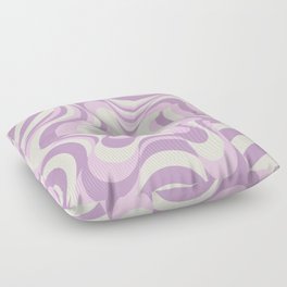 Abstract Groovy Retro Liquid Swirl Purple Pattern Floor Pillow