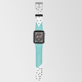 Turquoise heart with grey dots around Apple Watch Band