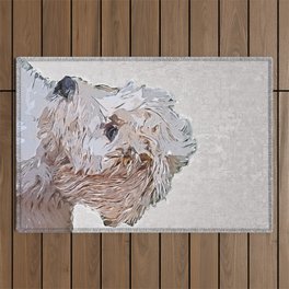 Cute Goldendoodle Puppy - Custom Pet Portrait Art Studio Outdoor Rug