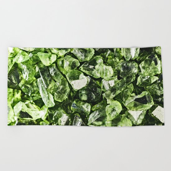 Vibrant greenery crystal rocks Beach Towel