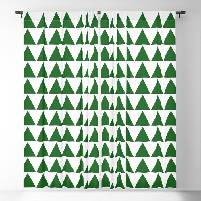 Emerald green modern triangles pattern Blackout Curtain