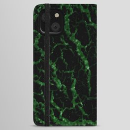 Cracked Space Lava - Glitter Green iPhone Wallet Case