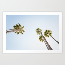 Palm Trees 4 Art Print | Film, Artistic, Digital, Scenic, Losangeles, View, Lookup, California, Blue, Sky 