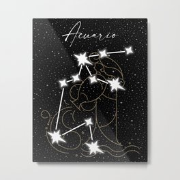 Acuario Metal Print | Astrology, Constelation, Zodiacsign, Stars, Design, Drawing, Acuarius, Digital, Zodiac 