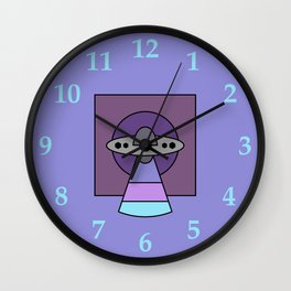 Aliens UFO | Colorful Geometric Wall Clock