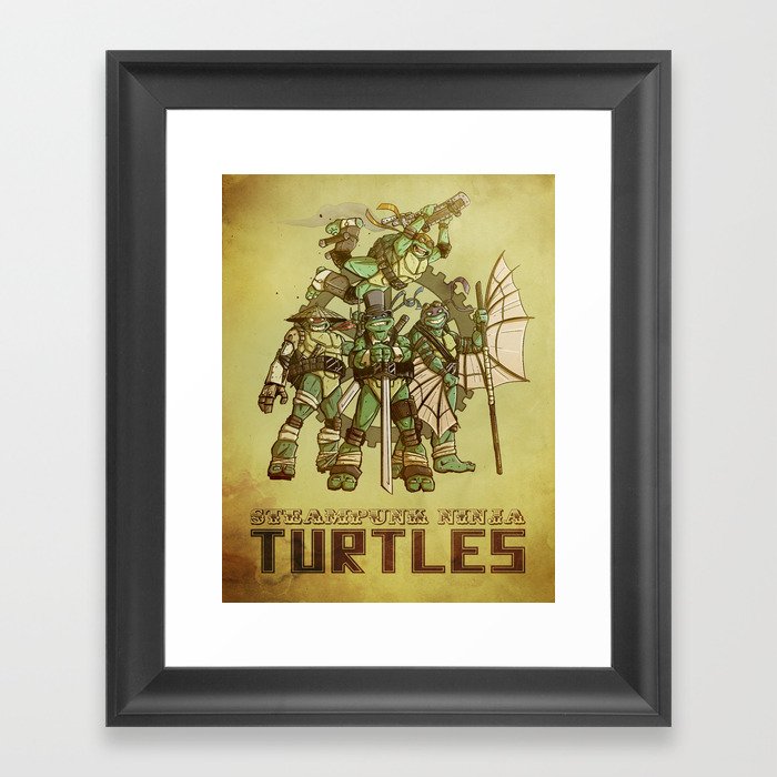 Steampunk Ninja Turtles Framed Art Print