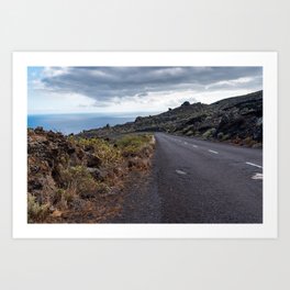 Empty road in a volcanic landscape in the Island of La Palma Art Print
