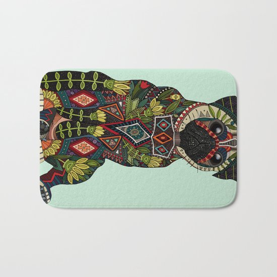 pug love mint Bath Mat