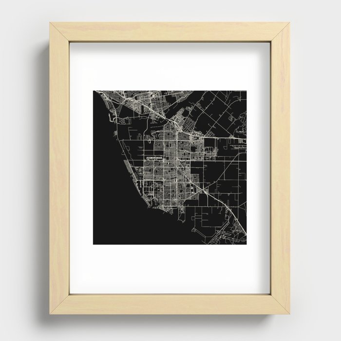 Oxnard USA - City Map Drawing Recessed Framed Print
