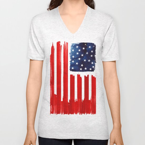 stars and buildings Unisex V-Neck