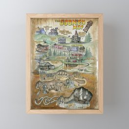 The Goonies Map Framed Mini Art Print
