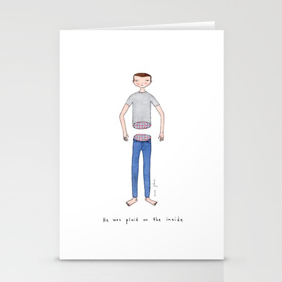 He was plaid on the inside Stationery Cards