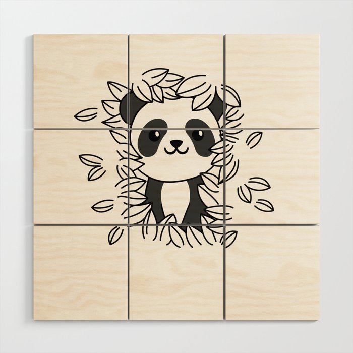 Panda Sweet Animals For Children Kawaii Pandas Wood Wall Art