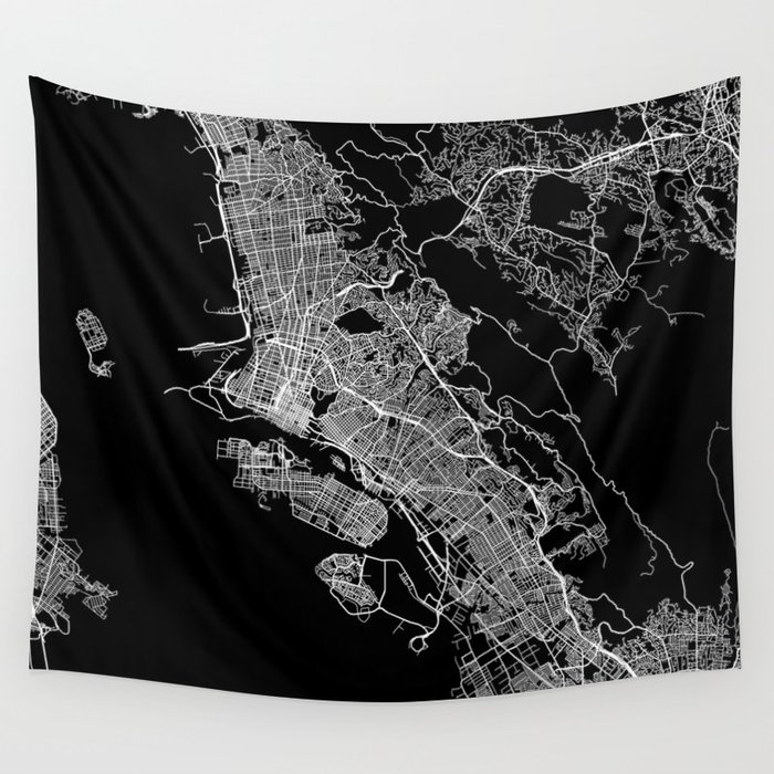 oakland map california Wall Tapestry by Line Line Lines  Society6