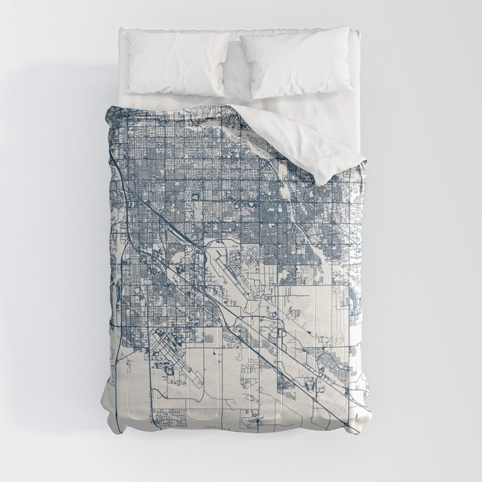 USA, Tucson - Minimal City Map - Mancave Gift Comforter