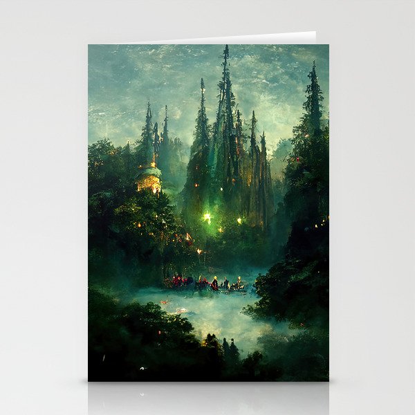 Walking into the forest of Elves Stationery Cards