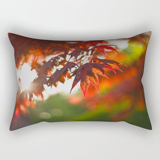 Indian Summer III Season Autum red Leaves Fall #Society6 Rectangular Pillow