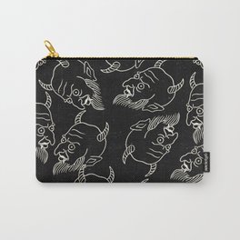 Devils Carry-All Pouch | Black And White, Vintage, Pattern, Udoli, Typography, Collage, Linework, Digital, Mosaic, Pop Art 