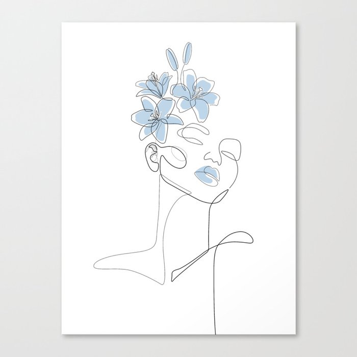 Blue Lily Girl Canvas Print