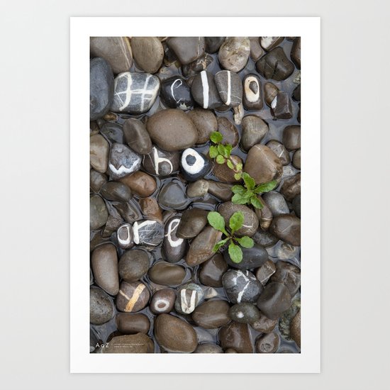 Real Stones Font Steambed Art Print