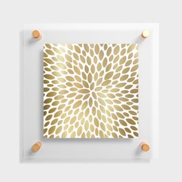 Floral Bloom White and Gold Floating Acrylic Print
