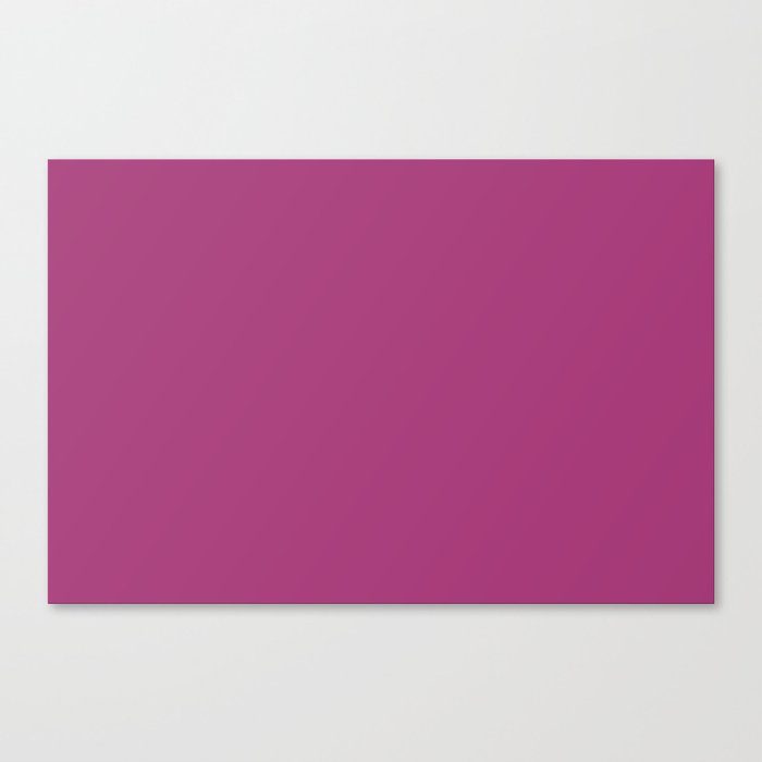 Maximum Red Purple Solid Color Popular Hues Patternless Shades of Purple Collection - Hex #A63A79 Canvas Print