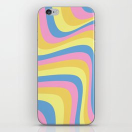 abstract wavy art inspired by the pansexual pride flag iPhone Skin