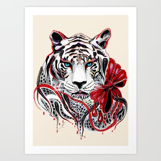 White Tiger Art Print