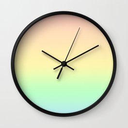 Pastel Rainbow Gradient Pattern Wall Clock
