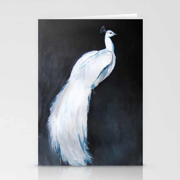 White Peacock II Stationery Cards