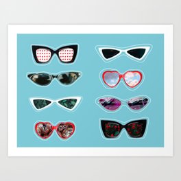 Sunglasses in Blue Art Print