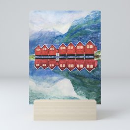 The Red Boathouses Mini Art Print