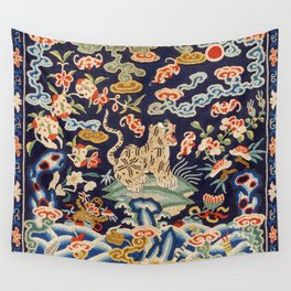 Oriental Tiger vintage embroidery tapestry Wall Tapestry