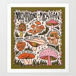 Mushrooms of Michigan Art Print