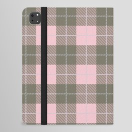 Pink and grey gingham checked iPad Folio Case