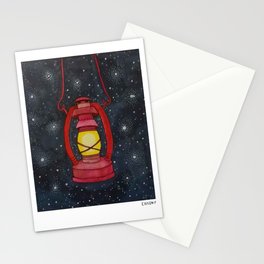 Lantern Night Sky Illustration Stationery Cards