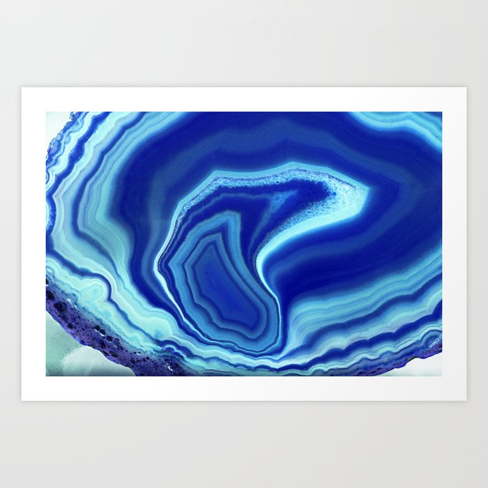 Blue colored agate Art Print