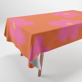 80s 70s Retro Tropical Orchid Flowers Tablecloth