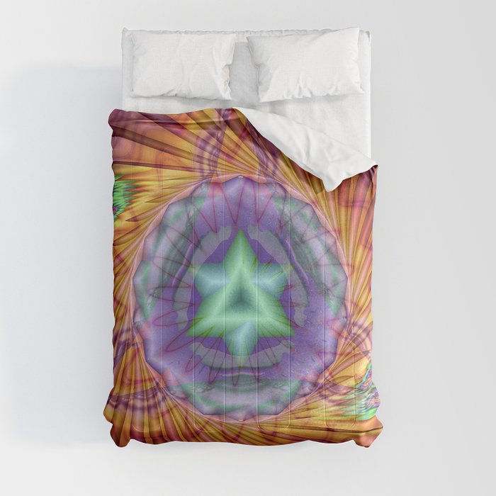 Alteuisha- Abstract Spiritual Fractal Art- Healing Art- Jewish Art- Merrkabbah Art Comforter