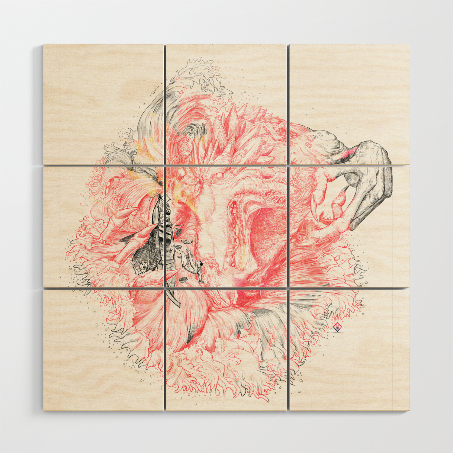 Wanizame The Yokai Of Tottori Wood Wall Art By Travismiyagi